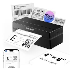 Black Thermal Label Printer – 4" x 6" Shipping Label Printer